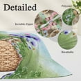 thumbnail image 2 of Spring Easter Pillow Covers, Linen Long Throw Pillow Case, Purple Floral Summer Botanical Ombre Holiday Pillow Protector Decorative Cushion Cover for Living Room/Bedroom 12" x 20", 2 of 8