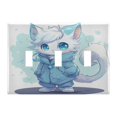 thumbnail image 2 of Switch Panel 4.48x4.56In Switch Plate Wall Panel Living Room Kitchen Bedroom Study Switch Panel Stylish Decoration Cartoon Beautiful Blue Cat, 2 of 8