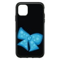 thumbnail image 1 of DistinctInk Custom SKIN / DECAL compatible with OtterBox Symmetry for iPhone 11 Pro (5.8" Screen) - Light Blue Black Bow Ribbon - Cartoon Bows / Ribbons, 1 of 5