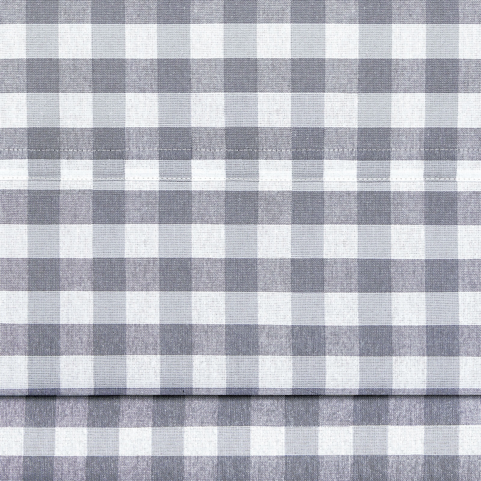 Kate Aurora Farmhouse Living Country Gray Plaid Rod Pocket Blackout Curtain, 42” x 95”