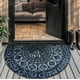 thumbnail image 3 of Felpudo Bohemio Semicircular 60x90cm | Tapete antideslizante de Crystal Velvet para la entrada | Alfombra blanda de poliéster lavable | Acento decorativo del pasillo interior, 3 of 5
