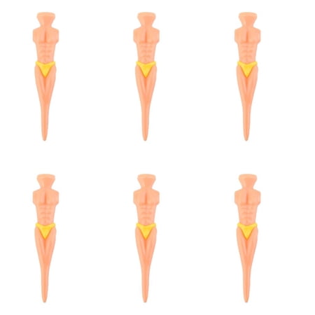 6pcs Golf Nude Male Model Tees Tool Stag Party Joke Funny 78mm