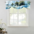 thumbnail image 2 of Tie Up Valances for Windows, Blue Green Spring Adjustable Valance Curtains Window Treatment for Living Room, Watercolor Flower Trees Nature Landscape Rod Pocket Kitchen Curtains & Drapes 54x18 Inch, 2 of 9