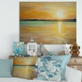 thumbnail image 2 of Designart ' Abstract Yellow Sunset At The Horizon ' Nautical & Coastal Canvas Wall Art Print, 2 of 4