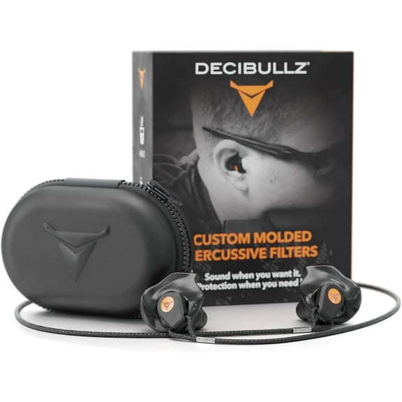 Decibullz Percussive Moldable Earplugs for Hunting & Shooting, Reusable Hearing Protection, One Size