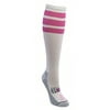 Sugar Free Sox 33103 Womens Athletic Compression with Tube Striping Socks, Pink