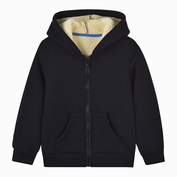 Boys and Girls Zip Up Hoodie Soft Fleece Full Zip Up Hoodie Sweatshirts with Pockets 6-12 Months 12-24 Months 2T 3T 4T 5T 6T 7T 8T 9T Children(Black,3-4 Years)