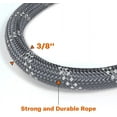 thumbnail image 3 of LAICAIW Rope Dog Leash 4 FT with Comfortable Padded Handle, Highly Reflective Threads Strong Dog Leash for Medium Dogs, 3/8 inch, Grey, 3 of 7