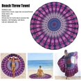 thumbnail image 5 of Tapiz redondo de mandala bohemio para colgar en la pared, manta de playa, toalla de picnic, 5 pies de ancho, 5 of 5