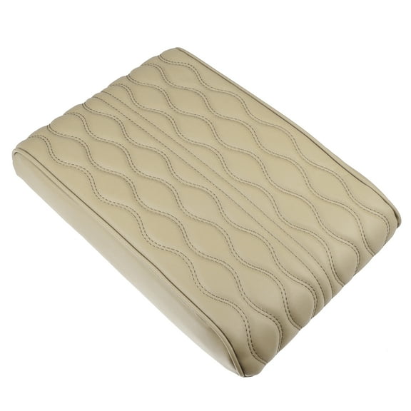 Auto Armrest Cushion Cover Center Console Box Pad Waterproof Faux Leather Cushion Pad Protector Universal Beige