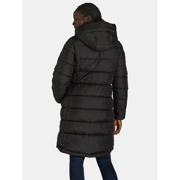 BCBG Paris Women s and Women s Plus Long Hooded Puffer Coat Sizes S 3X Walmart