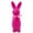 Hot Pink, variant on Easter Flocked Bow Standing Bunny Figurine - Soft Simulated Plush Rabbit Ornament, Spring Home Decor for Mantel/Tabletop/Party, Adorable Easter Decoration for Indoor Outdoor Use, 9*3in, Orange
