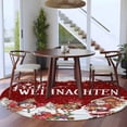 thumbnail image 3 of Round Rug 7Ft Washable Non-Slip, Red Christmas Circle Area Rugs for Living Room Bedroom, Santa Snowman Snowflake Gifts Elk Indoor Floor Mats Carpet Runner for Home Decor Aesthetic, 3 of 8