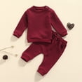 thumbnail image 4 of Pudcoco Autumn Baby Long Sleeve Thick Pullover + Pants,2Pcs Outfits Set,0-24 M, 4 of 8