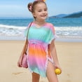 thumbnail image 2 of BOBOGOJP Girls Swim Cover Up Short Sleeve Quick Dry Kids Beach Pool Bathing Suit Wraps Pink for Size 8-9 Years, 2 of 9