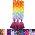thumbnail image 3 of SEGO 5PCS/Lot Ombre Jumbo Braiding Hair Extensions Colored Hair Weave Synthetic Crochet Twist Box Braid Hair Black/Pink/Blue/Purple Fake Hair Extension for Women, 3 of 8
