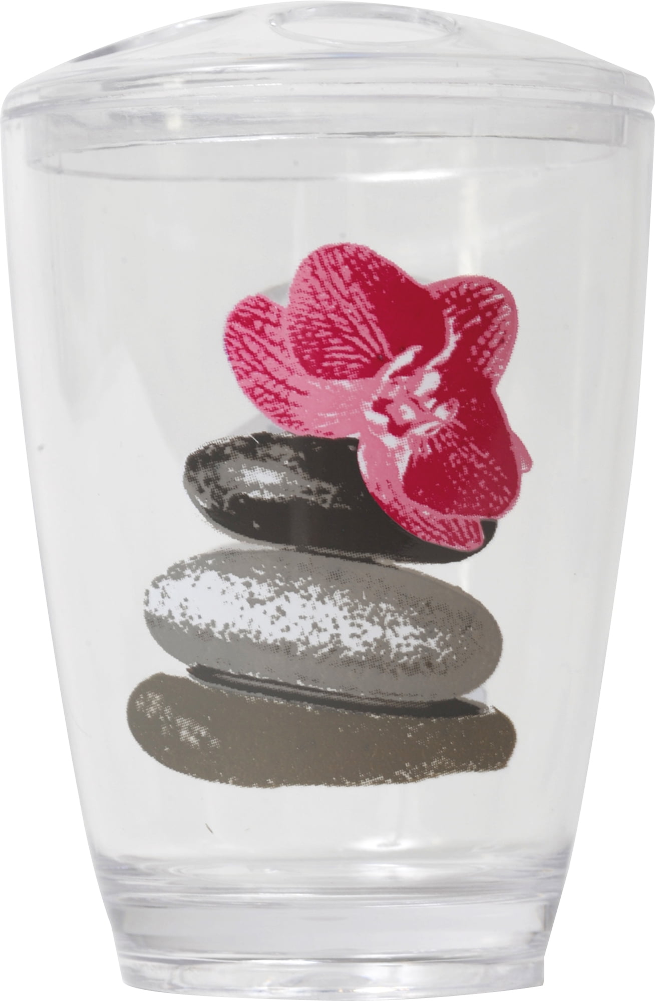 Clear Acrylic Printed Toothbrush & Toothpaste Holder Spa Pink