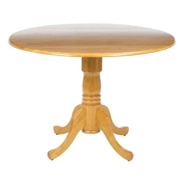 Round 42inch DropLeaf Dining Table in Oak Wood Finish