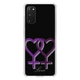 thumbnail image 1 of DistinctInk Clear Shockproof Hybrid Case for Galaxy S20 PLUS / 5G (6.7" Screen) - TPU Bumper, Acrylic Back, Tempered Glass Screen Protector - Lesbian Purple Symbols Love - LGBTQ Support, 1 of 2