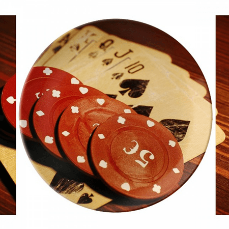 

Red Chip Gambling Photo Plate Decorative Porcelain Salver Tableware Dinner Dish