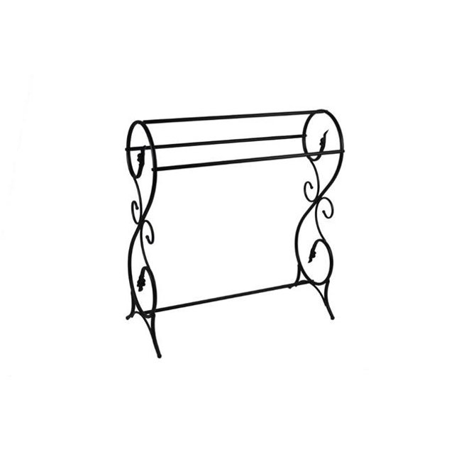Benzara C482-MTL0017 Antique Style Metal Towel Rack Stand, Black