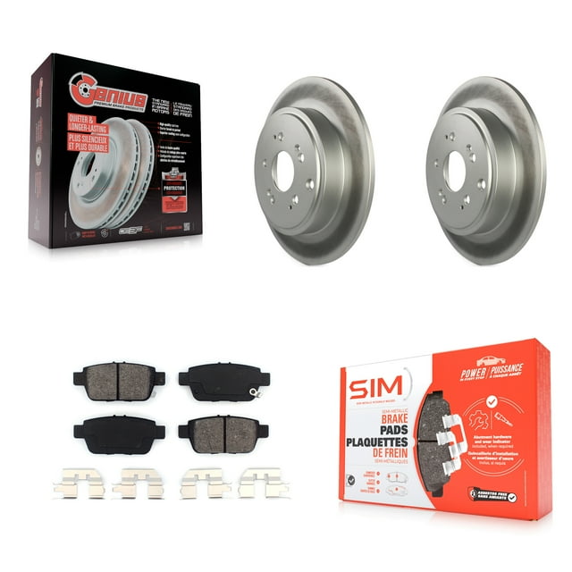 Transit Auto Rear Coated Disc Brake Rotors and Semi-Metallic Pads Kit for Car 2006-2014 Honda Ridgeline KGS-101355