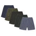 thumbnail image 3 of CYZ 5-Pack Men's 100% Cotton Woven Boxers Value Pack-Assorted-M, 3 of 3
