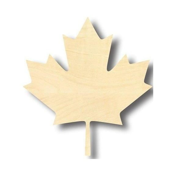 Unfinished Wood Canadian Maple Leaf Shape - Leaves - Craft - up to 46" DIY 6" / 1/4"