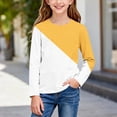 thumbnail image 7 of CLOISE Summer Shirts for Kids Girls Boys Long Sleeve Tops Crewneck Casual Pullover Color Block Blouses Yellow 3-4T, 7 of 7
