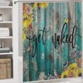 thumbnail image 5 of Get Naked Sunflower Shower Curtain Sets Floral Green Bathroom Set Decor with Non-Slip Rugs Bath U-Shaped Mat Toilet Lid Cover, 5 of 7