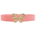 thumbnail image 3 of Only Moment No Show Stretch Belt for Women Butterfly Buckle Belt Aluminum Alloy Invisible Sweater Shirt Tuck Band with Flat Buckle for Jeans Pants Light Pink,One Size, 3 of 3
