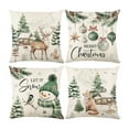 thumbnail image 3 of 4PCS Christmas Pillow Covers for Indoor Decorations 18x18" Christmas Pillowcase Santa Claus Print Pillowcase Holiday Bedroom Home Decors Cushion Cover Christmas Gifts, 3 of 7
