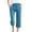 Dark Blue, variant on Utoimkio Cotton Linen Capri Pants for Women Casual Summer Casual Stretch Straight Leg Sweatpants High Waisted Drawstring Cropped Yoga Sweat Pants for Women