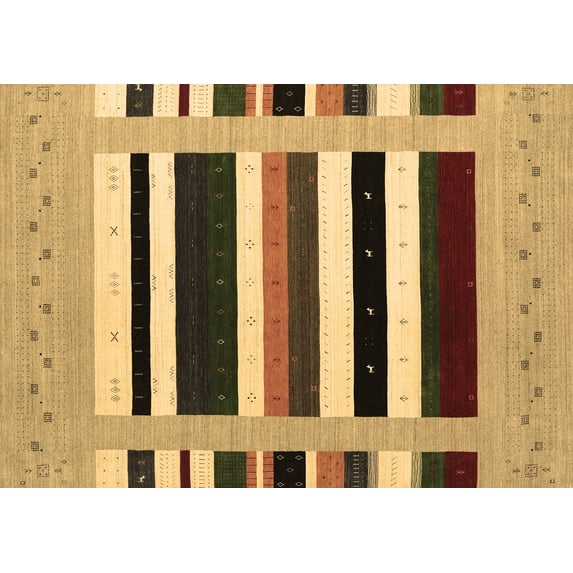 Ahgly Company Indoor Rectangle Abstract Brown Contemporary Area Rugs, 6' x 9'