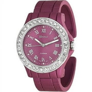 Brinley Co. Women's Rhinestone-Accented Roman Numeral Cuff Watch