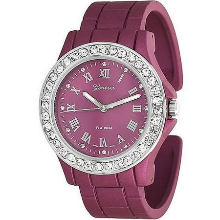 Brinley Co. Women's Rhinestone-Accented Roman Numeral Cuff Watch