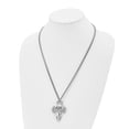 thumbnail image 4 of Stainless Steel Curb Necklace with Pendants Chain Chisel Polished Cross Skull Pendant on a 24 inch 35 mm, 4 of 5