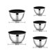 thumbnail image 2 of Cuenco para mezclar de 5 piezas LAOSD cuenco para ensalada APILABLE acero inoxidable negro plata 14 cm 16 cm 18 cm 22 cm 26 cm, 2 of 5