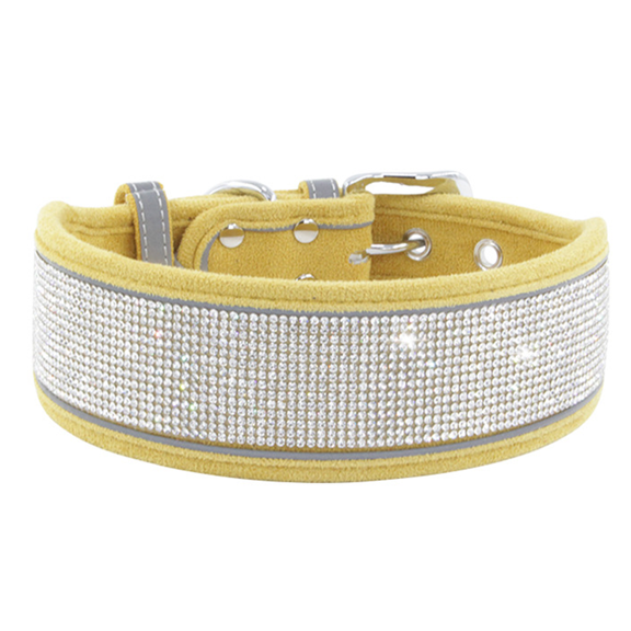 Rhinestone Dog Collar Soft And Comfortable Stylish Dog Collar With Bright Reflective Stripe Premium