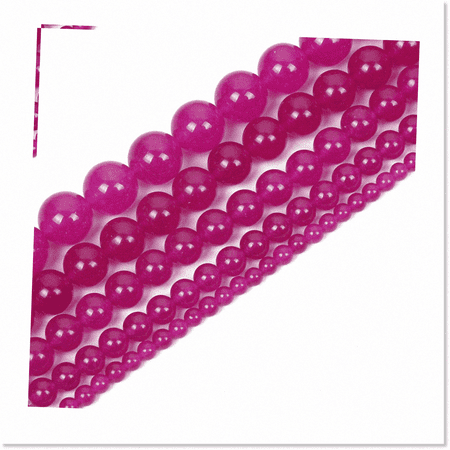 Deep Fuchsia Chalcedony Stone Beads - 6mm Round Loose Gemstones for Jewelry Making - Energy Healing Bracelet Strand - Pack of 60