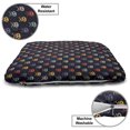 thumbnail image 3 of Pixel Art Pet Bed, Skull with Bones Pirate Inspired Colorful Motifs on a Dark Toned Backdrop, Chew Resistant Pad for Dogs and Cats Cushion with Removable Cover, 24" x 39", Multicolor, by Ambesonne, 3 of 4