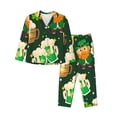 thumbnail image 1 of Balery St Patrick's Day10 Conjunto de Pijama con Estampado para Mujer, Conjunto de Dos Piezas con Manga Larga, Ropa de Dormir Suave con Bolsillos, Pijamas Cómodos-Large, 1 of 7