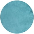 thumbnail image 2 of Well Woven | Faux Rabbit Fur Shag Light Blue | Super Soft | Mat Area Rug 3' Round, 2 of 8