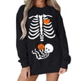thumbnail image 2 of KHONTS Women's Skeleton Halloween Maternity Sweatshirts Crewneck Pullover Tops Pregnancy Announcement Tee Tops Black XXL, 2 of 5
