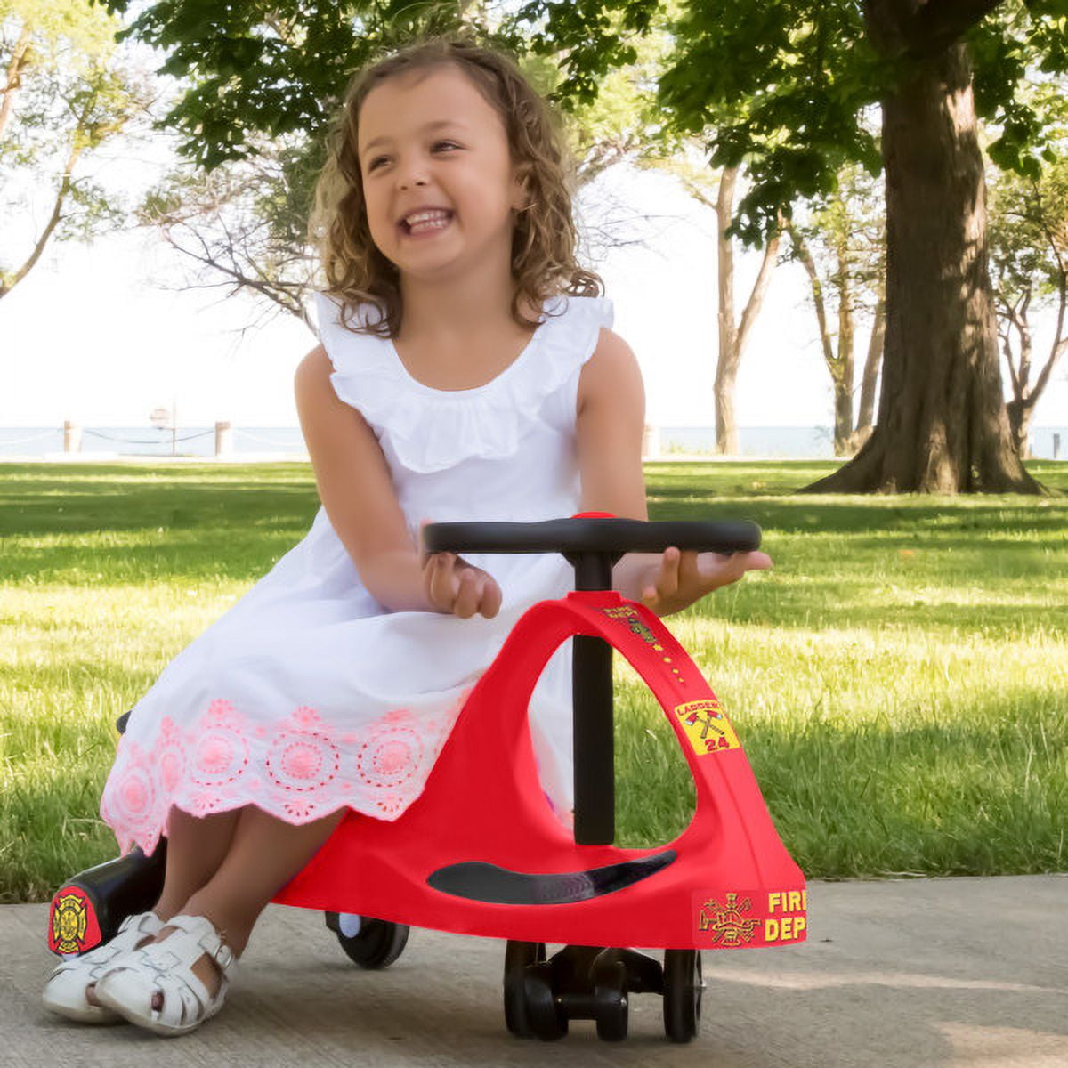 Lil' Rider Firetruck Wiggle Car for Ages 3 and Up - Twist, Wiggle
