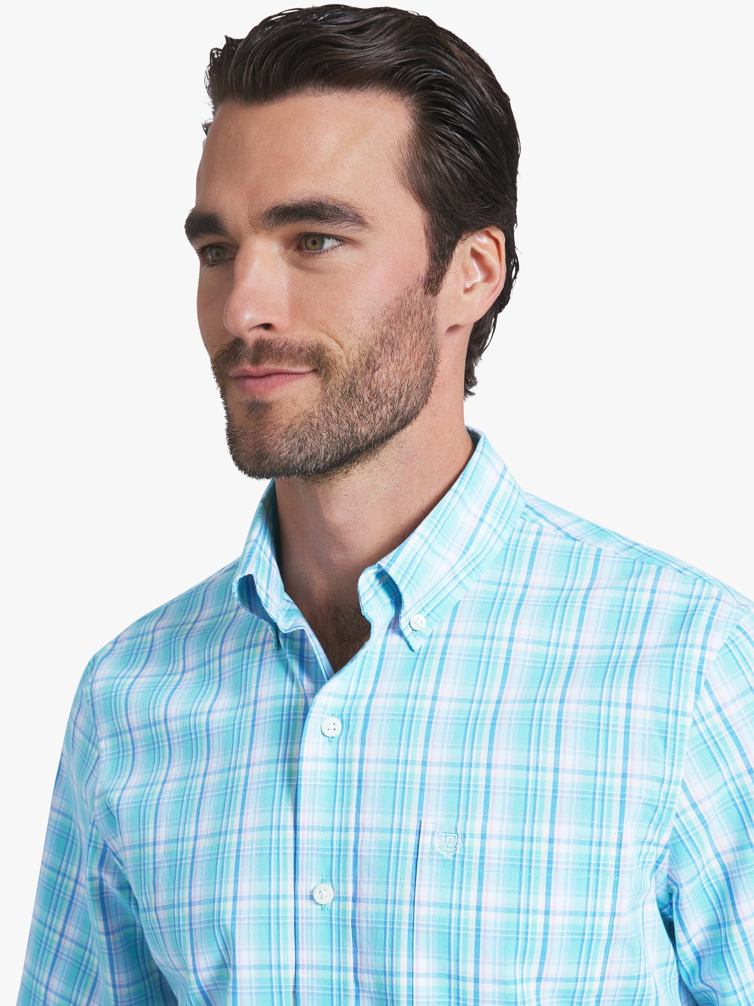 Chaps Men's & Big Men's Short Sleeve Easy Care Stretch Poplin Shirt, Sizes S-3XL