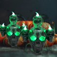 thumbnail image 3 of Halloween Skull Decorations, Skull Decorations, Scene with Lights, Halloween Decorations for Halloween Party (Silver), 3 of 4