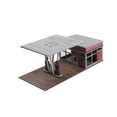 thumbnail image 3 of 1:72 1:64, modelo de escena de arquitectura de casa en miniatura hecha a mano, diseño educativo DIY, paisaje, gasolinera, escena de arquitectura para retro Sunnimix Modelos de gasolineras, 3 of 8