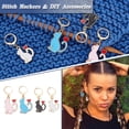 thumbnail image 4 of Alloy Enamel Cat Charm Locking Stitch Markers Golden Tone 304 Stainless Steel Lobster Claw Clasp Locking Stitch Marker Mixed Color 3.7~4.1cm diy, 4 of 5