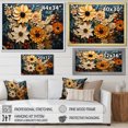 thumbnail image 4 of Designart "Abstract Sunflowers Euphony" Floral Floater Framed Canvas Wall Art, 4 of 7